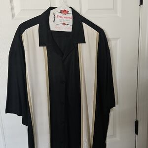 Black and Cream Button-Up Shirt